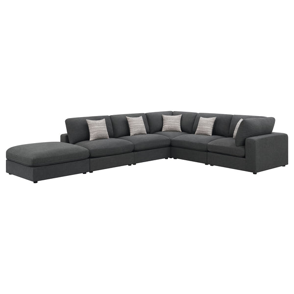 Coaster Serene 6-Piece Upholstered Modular Sectional Sofa Charcoal