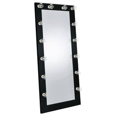 Coaster Zayan 32 X 71 Inch Floor Mirror Led Lighting Black Gloss