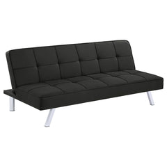Coaster Joel Upholstered Tufted Convertible Futon Black