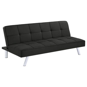 Coaster Joel Upholstered Tufted Convertible Futon Black