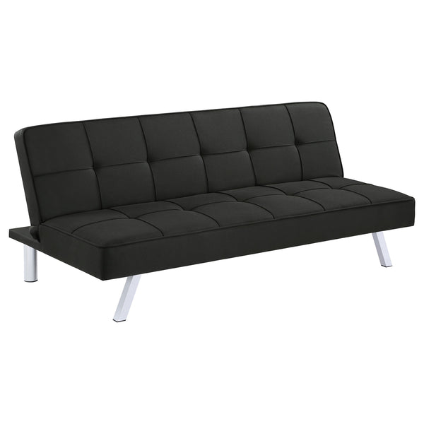 Coaster Joel Upholstered Tufted Convertible Futon Black