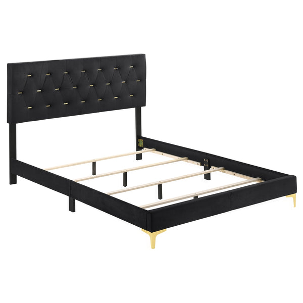 Coaster Kendall Upholstered Queen Panel Bed Black