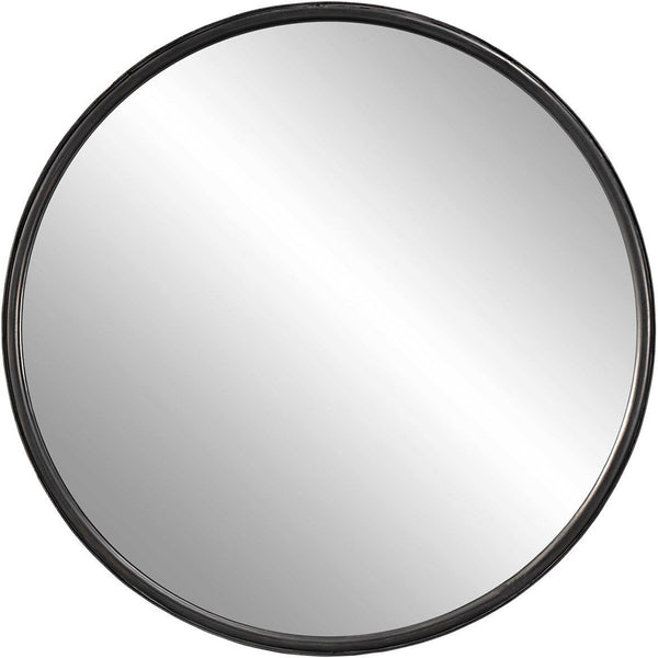 Uttermost Dawsyn Aged Black Round Mirror