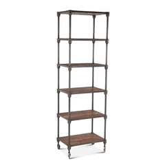 Home Trends Design Industrial Teak 25-Inch Wide Industrial Bookshelf