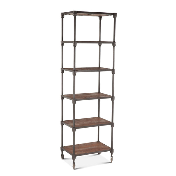 Home Trends Design Industrial Teak 25-Inch Wide Industrial Bookshelf