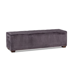 Home Trends Design Grosvenor 58-Inch Asphalt Gray Velvet Bench