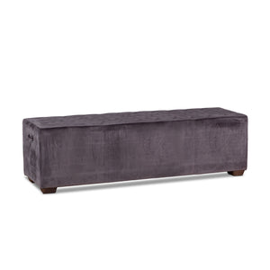 Home Trends Design Grosvenor 58-Inch Asphalt Gray Velvet Bench