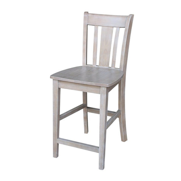 John Thomas Dining Essentials San Remo Wood Stool in Taupe Gray