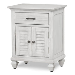 Seawinds Surfside 1-Drawer 2-Door Nightstand with Weathered White Finish