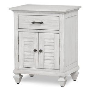 Seawinds Surfside 1-Drawer 2-Door Nightstand with Weathered White Finish