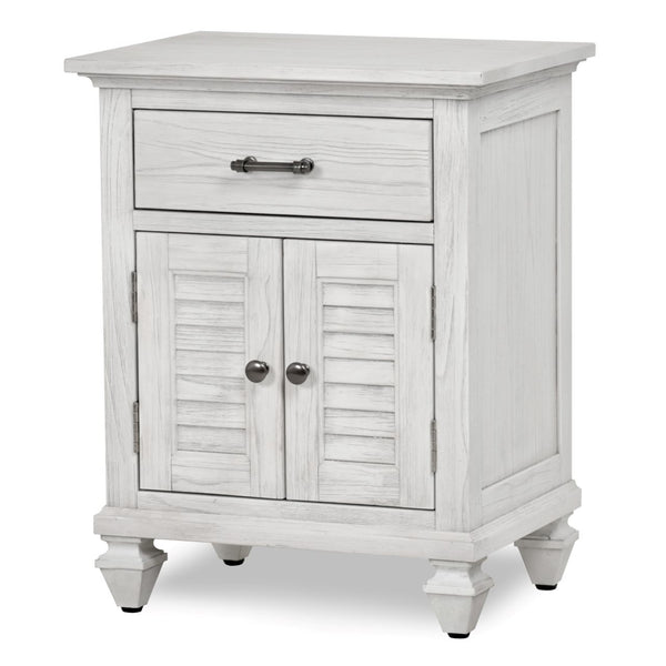 Seawinds Surfside 1-Drawer 2-Door Nightstand with Weathered White Finish