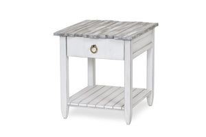 Seawinds Picket Fence End Table Grey/Blanc Finish