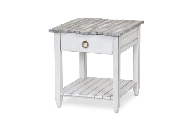 Seawinds Picket Fence End Table Grey/Blanc Finish