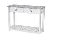 Seawinds Picket Fence Console Serving Table Grey/Blanc Finish