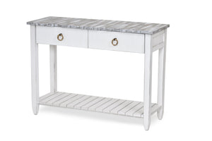 Seawinds Picket Fence Console Serving Table Grey/Blanc Finish