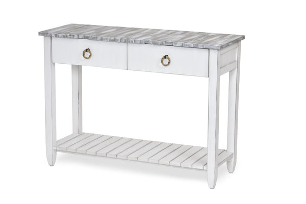 Seawinds Picket Fence Console Serving Table Grey/Blanc Finish