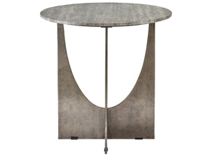 Universal Curated Op Art Aged Pewter/Gray End Table