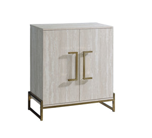Steve Silver Larkin Faux-Marble Wine Cabinet With Copper Hardware
