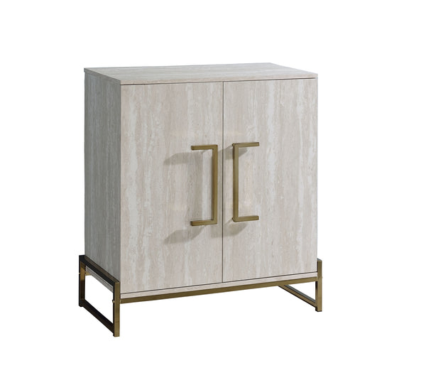 Steve Silver Larkin Faux-Marble Wine Cabinet With Copper Hardware