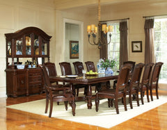 Steve Silver Antoinette 120-Inch 7-Piece Pedestal Dining Set With 24-Inch Leaf In Warm Brown Cherry