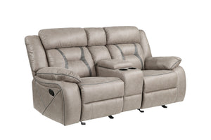 Steve Silver Tyson Gray Glider Manual Reclining Console Loveseat
