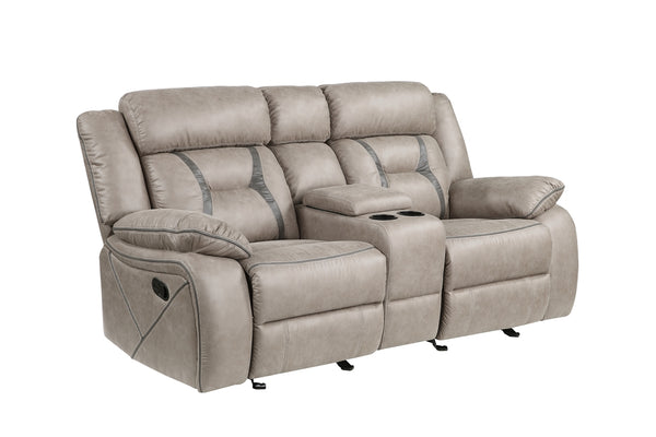 Steve Silver Tyson Gray Glider Manual Reclining Console Loveseat