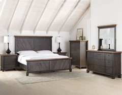 Steve Silver Bear Creek Brown Queen 4-Piece Bed, Dresser, Mirror & Nightstand Set In Chocolate & Sable