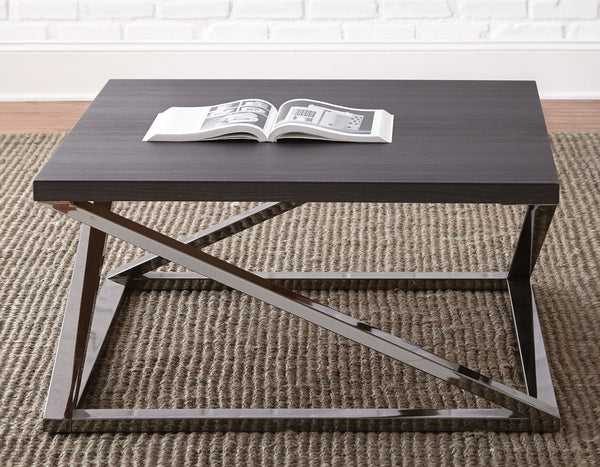 Steve Silver Aegean Black Nickel High Shine Cocktail Table