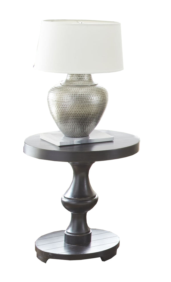 Steve Silver Dory Round End Table In A Neutral Ebony Finish