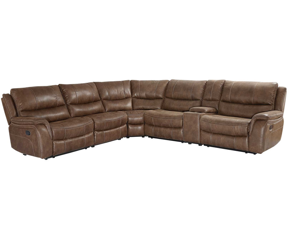 Steve Silver Lehi 6-Piece Manual Reclining Sectional In Warm Brindle