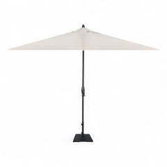 Treasure Garden Vanilla Auto Tilt Market Anthracite Pole Umbrella with 50Lb Art Deco Base