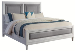 American Woodcrafters Dunescape King Upholstered Headboard Painted White