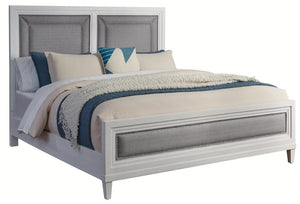 American Woodcrafters Dunescape King Upholstered Headboard Painted White