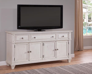 American Woodcrafters Sedona 72-Inch TV Console Cobblestone White