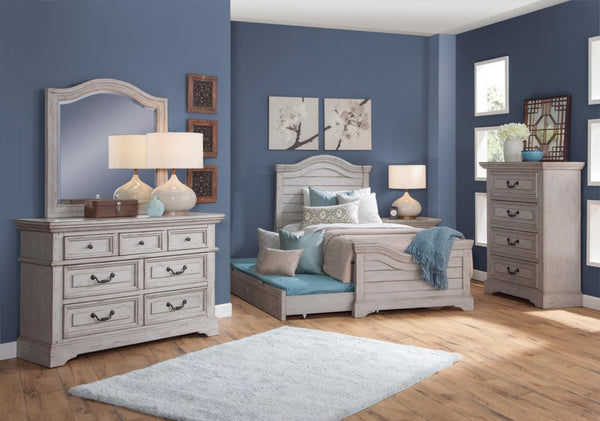 American Woodcrafters Stonebrook Small Nightstand Light Distressed Antique Gray
