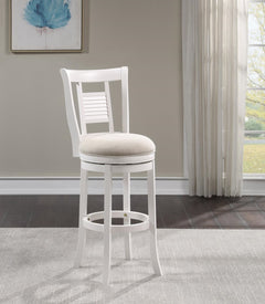 American Woodcrafters Palmer 45-Inch Fabric Wood Stool Antique White