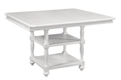 American Woodcrafters Cottage Traditions Gathering Height Table With 18-Inch Leaf Clean White Cottage