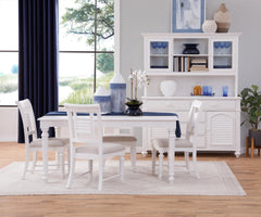 American Woodcrafters Cottage Traditions White Finish 5-Piece Leg Table Dining Set
