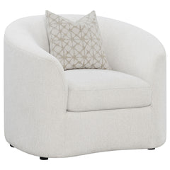 Coaster Rainn Boucle Upholstered Sloped Arm Barrel Chair Latte