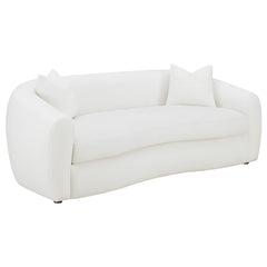Coaster Isabella Faux Sheepskin Upholstered Sofa Natural
