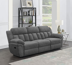 Coaster Bahrain Upholstered Motion Sofa Charcoal