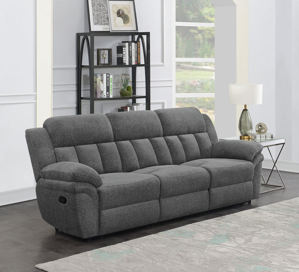 Coaster Bahrain Upholstered Motion Sofa Charcoal