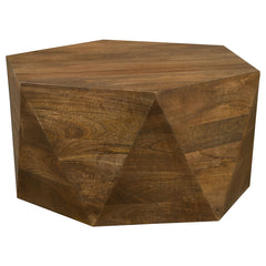 Coaster Zalika Hexagonal Solid Mango Wood Coffee Table Natural