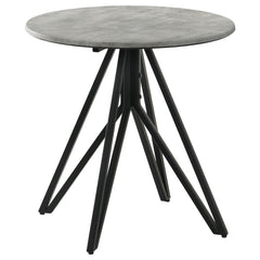 Coaster Hadi Round Smarttop Side End Table Cement & Gunmetal