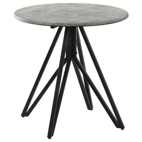 Coaster Hadi Round Smarttop Side End Table Cement & Gunmetal