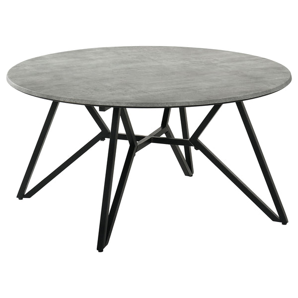 Coaster Hadi Round Smarttop Coffee Table Cement & Gunmetal