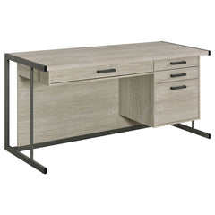 Coaster Loomis 60 Inch 4-Drawer Computer Desk Whitewashed Grey