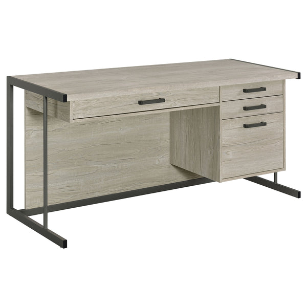Coaster Loomis 60 Inch 4-Drawer Computer Desk Whitewashed Grey