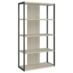 Coaster Loomis 72 Inch A 4-Shelf Bookshelf Whitewashed Grey