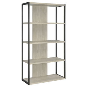 Coaster Loomis 72 Inch A 4-Shelf Bookshelf Whitewashed Grey